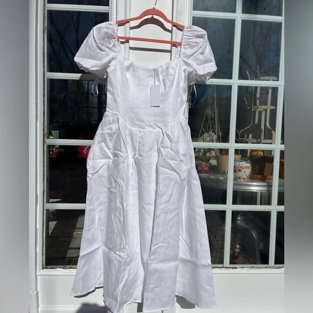 Reformation Davila Linen Midi Dress NWT - Picture 8 of 13